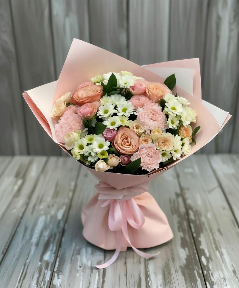 Букет цветов из: Гвоздики, Розы и Хризантемы в Павловское