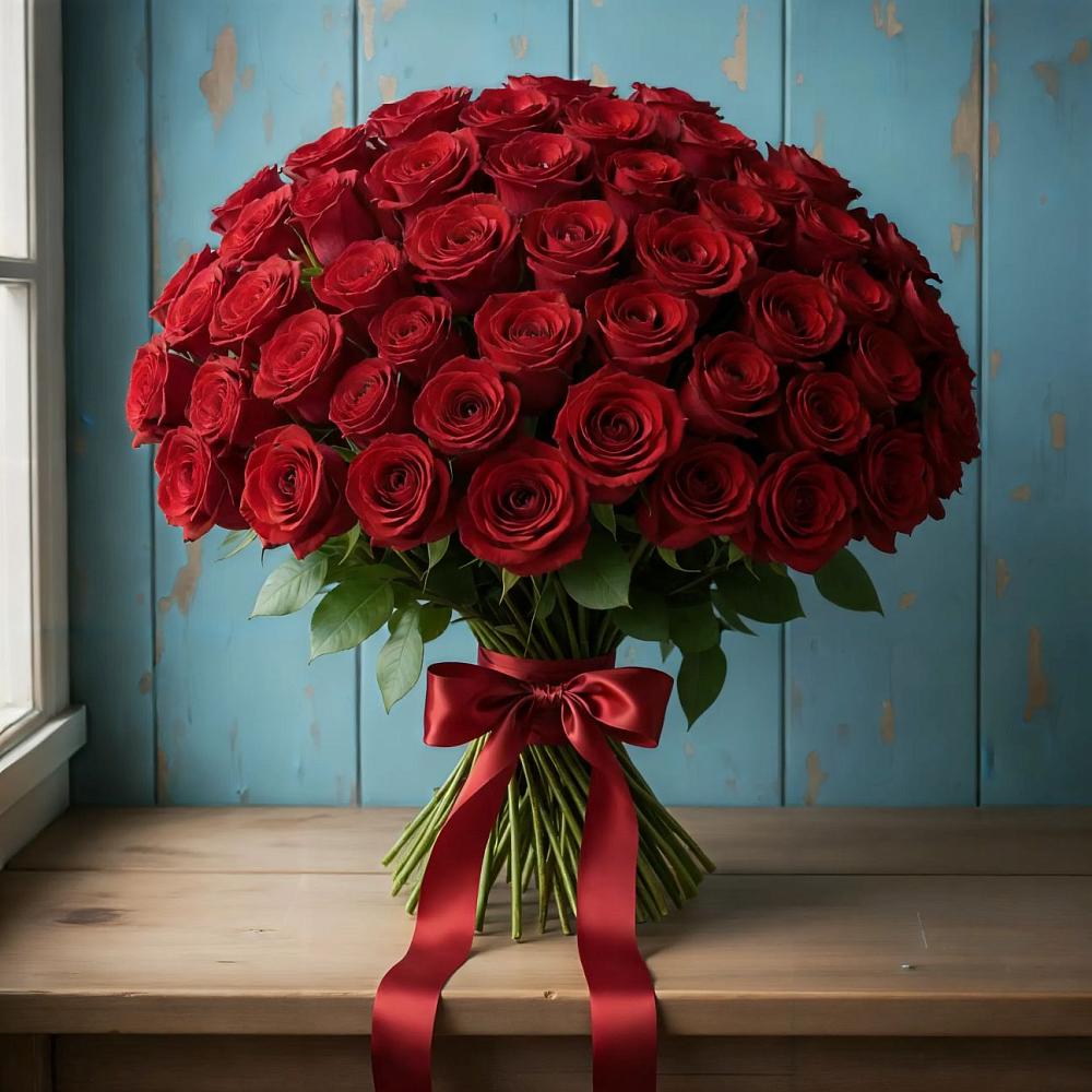 Букет Красные розы Блэк Меджик в Павловское