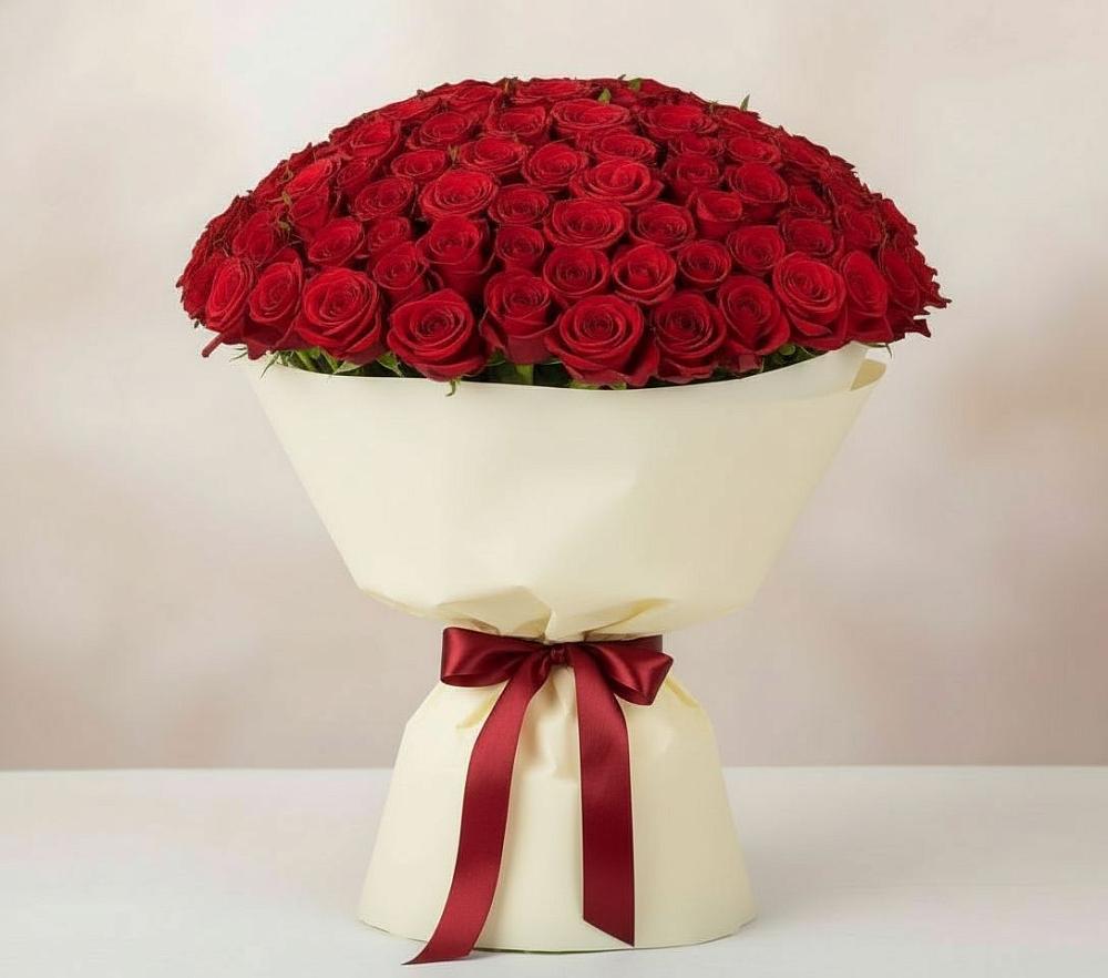Букет 101 Красная роза Милано в Павловское