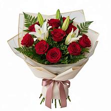 Букет цветов из:  Лилии и Розы в Павловское