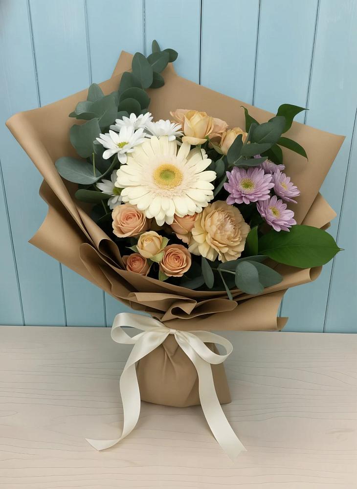 Букет цветов из: Герберы и Хризантемы в Павловское