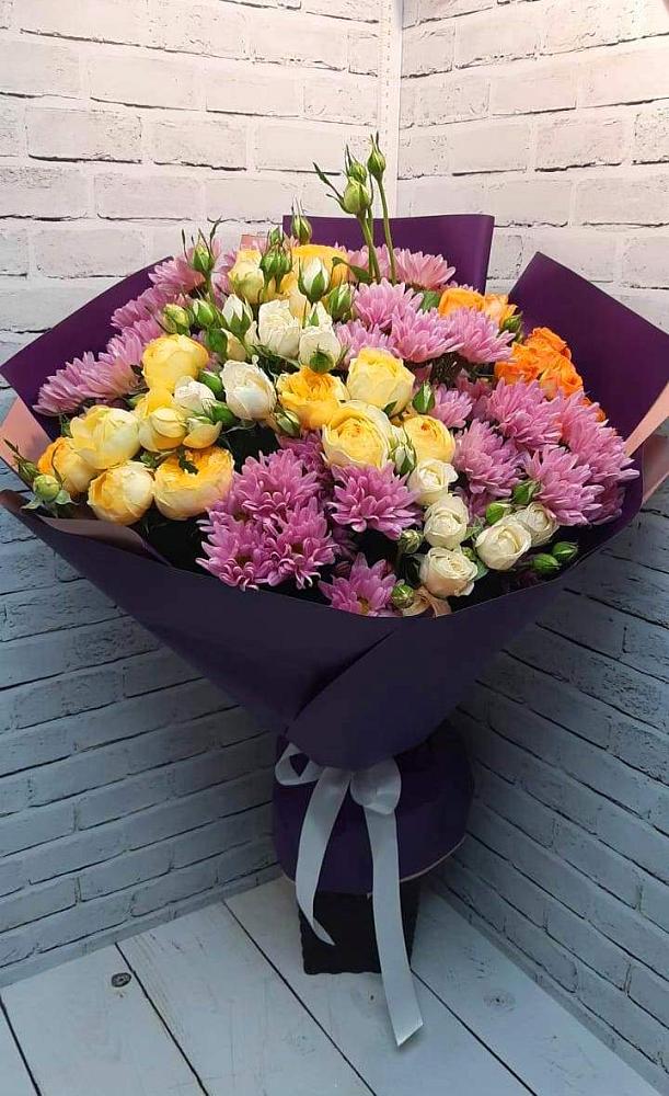 Букет цветов из: Хризантемы и Розы в Павловское