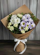 Букет цветов из:  Хризантемы и Розы в Павловское