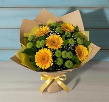 Букет цветов из:  Герберы и Хризантемы в Павловское