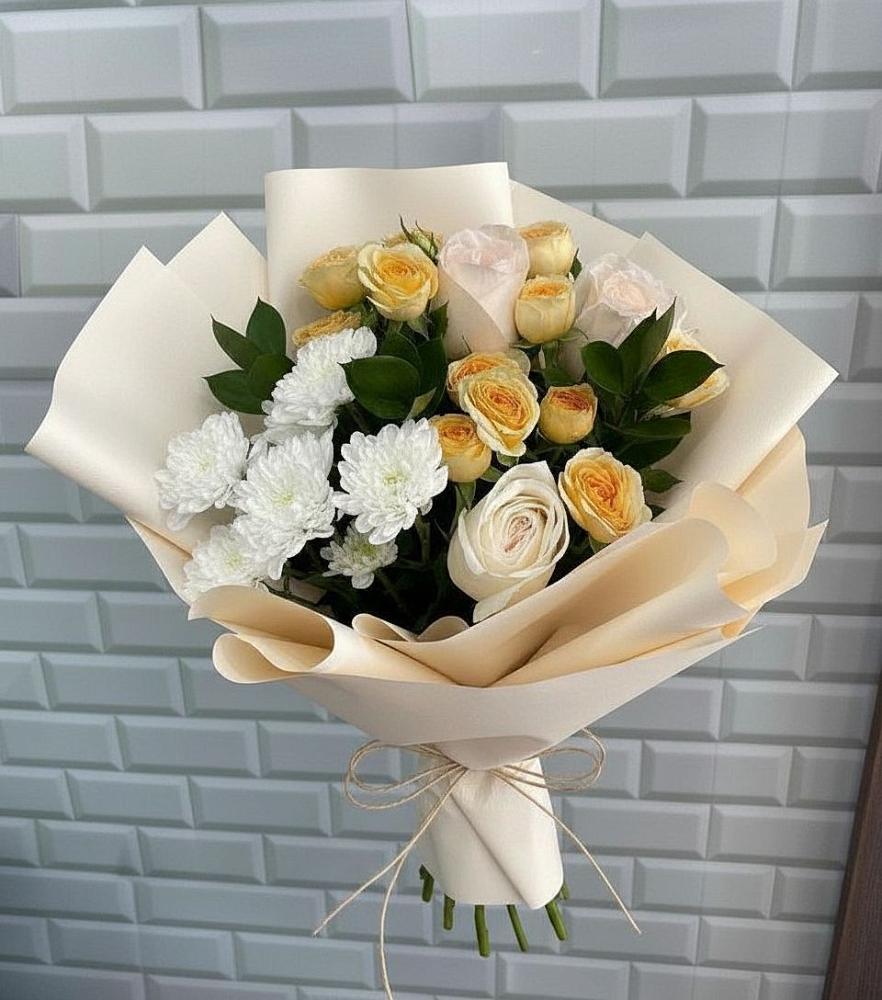 Букет цветов из: Розы и Хризантемы в Павловское