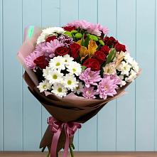 Букет цветов из:  Розы, Хризантемы и Альстромерии в Павловское