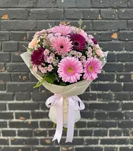 Букет цветов из:  Герберы и Хризантемы в Павловское