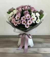 Букет цветов из:  Хризантемы и Розы #REPLACE_PRED# Павловское