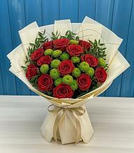 Букет цветов из:  Розы и Хризантемы в Павловское