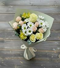 Букет цветов из:  Альстромерии, Розы и Хризантемы в Павловское